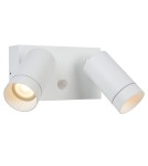 Lampy zewnętrzne z czujnikiem ruchu - Lucide TAYLOR Ścienna Kierunkowa Biały 2xGU10 IP54 Czujnik Ruchu i Zmierzchu 09831/02/31 - produkt 1