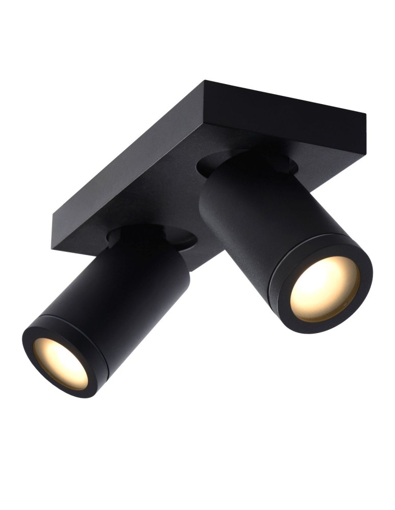Lucide TAYLOR Reflektor Sufitowy Czarny 2xGU10 IP44 09930/10/30