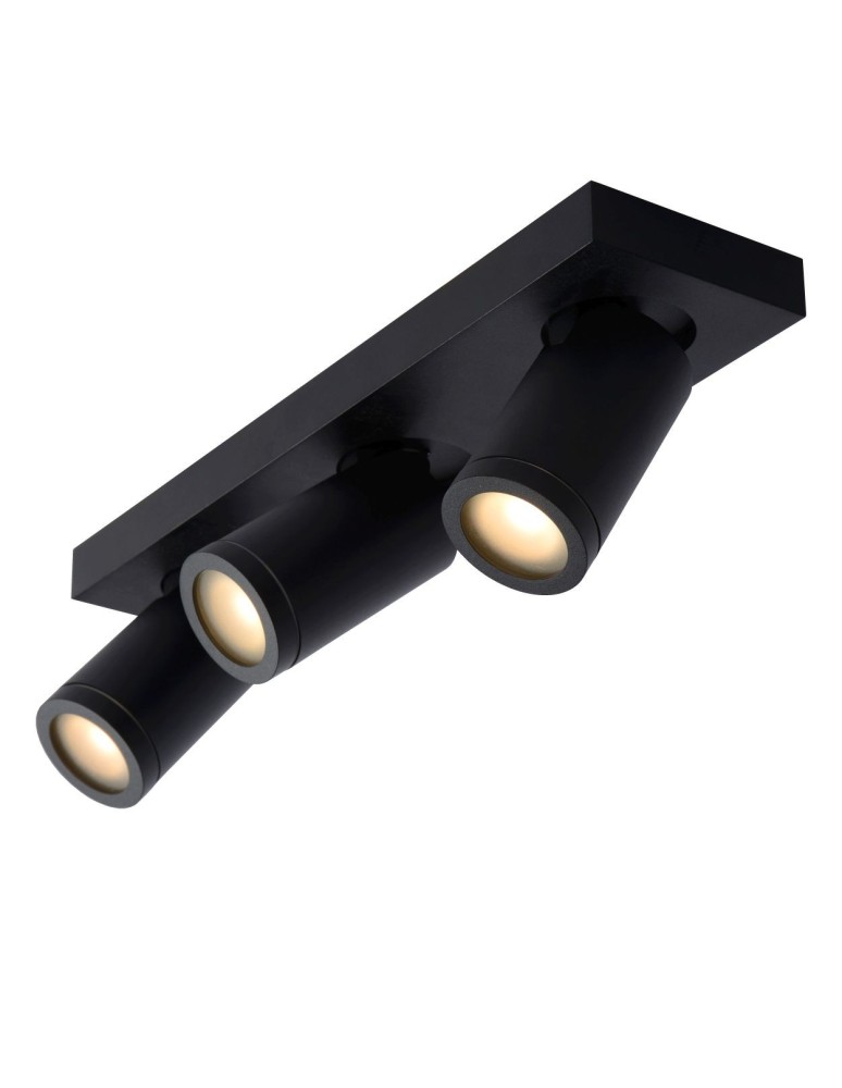 Lucide TAYLOR Reflektor Sufitowy Czarny 3xGU10 IP44 09930/15/30