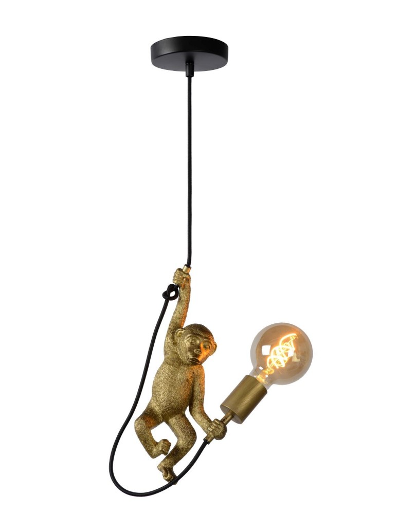 Lampy wiszące - Lucide EXTRAVAGANZA CHIMP Wisząca Czarny 1xE27 Styl Retro 10402/01/30 - produkt kolory-swiatla.pl 1
