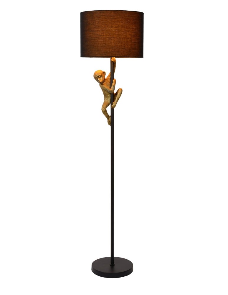 Lampy podłogowe z abażurem - Lucide EXTRAVAGANZA CHIMP Podłogowa Czarny 1xE27 Styl Retro 10702/81/30 - produkt kolory-swiatla.pl 1