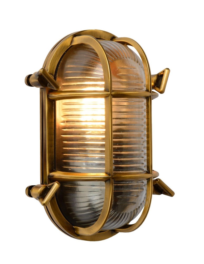 Kinkiety zewnętrzne - Lucide DUDLEY Ścienna Złoty Matowy/Mosiądz 1xE27 Styl Retro IP65 11891/20/02 - produkt kolory-swiatla.pl 1