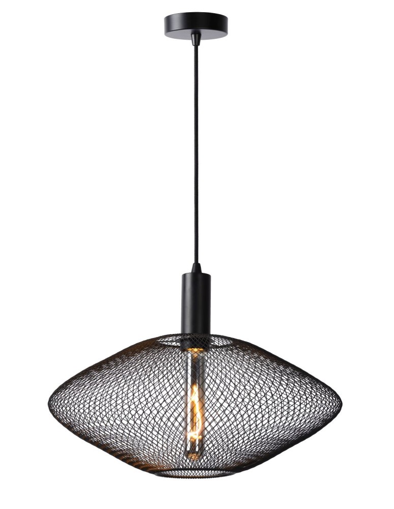 Lampy wiszące - Lucide MESH Wisząca Czarny 1xE27 Styl Nowoczesny 21423/45/30 - produkt kolory-swiatla.pl 1