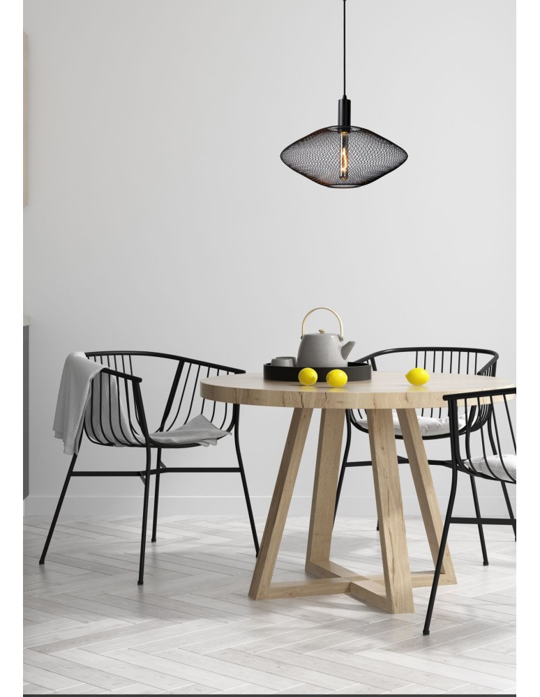 Lampy wiszące - Lucide MESH Wisząca Czarny 1xE27 Styl Nowoczesny 21423/45/30 - produkt kolory-swiatla.pl 3