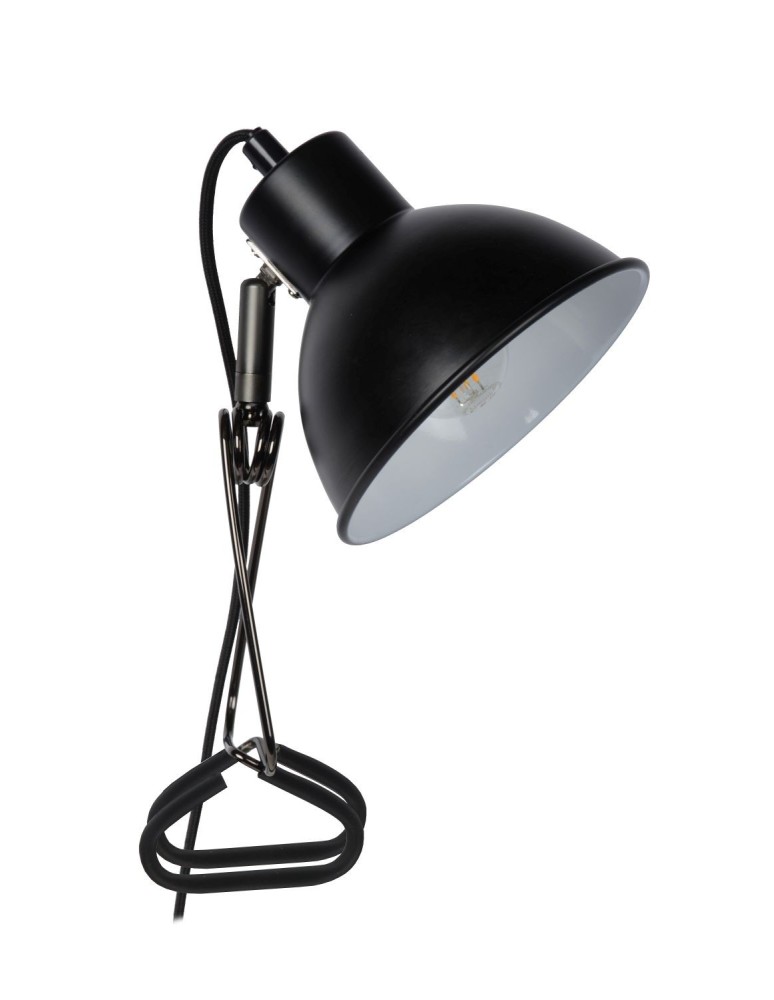 Lucide MOYS Biurkowa z Uchwytem Czarny 1xE27 Styl Retro 45987/01/30