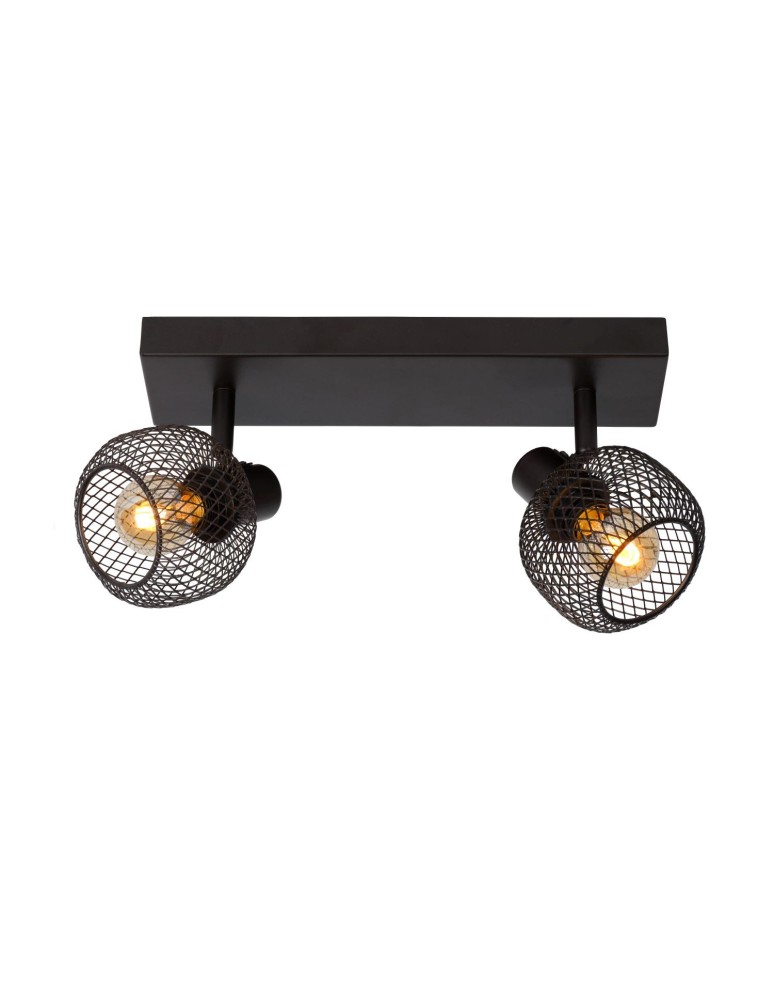Lampy sufitowe reflektory - Lucide MAREN Reflektor Sufitowy Czarny 2xE14 Styl Retro 77978/02/30 - produkt kolory-swiatla.pl 1