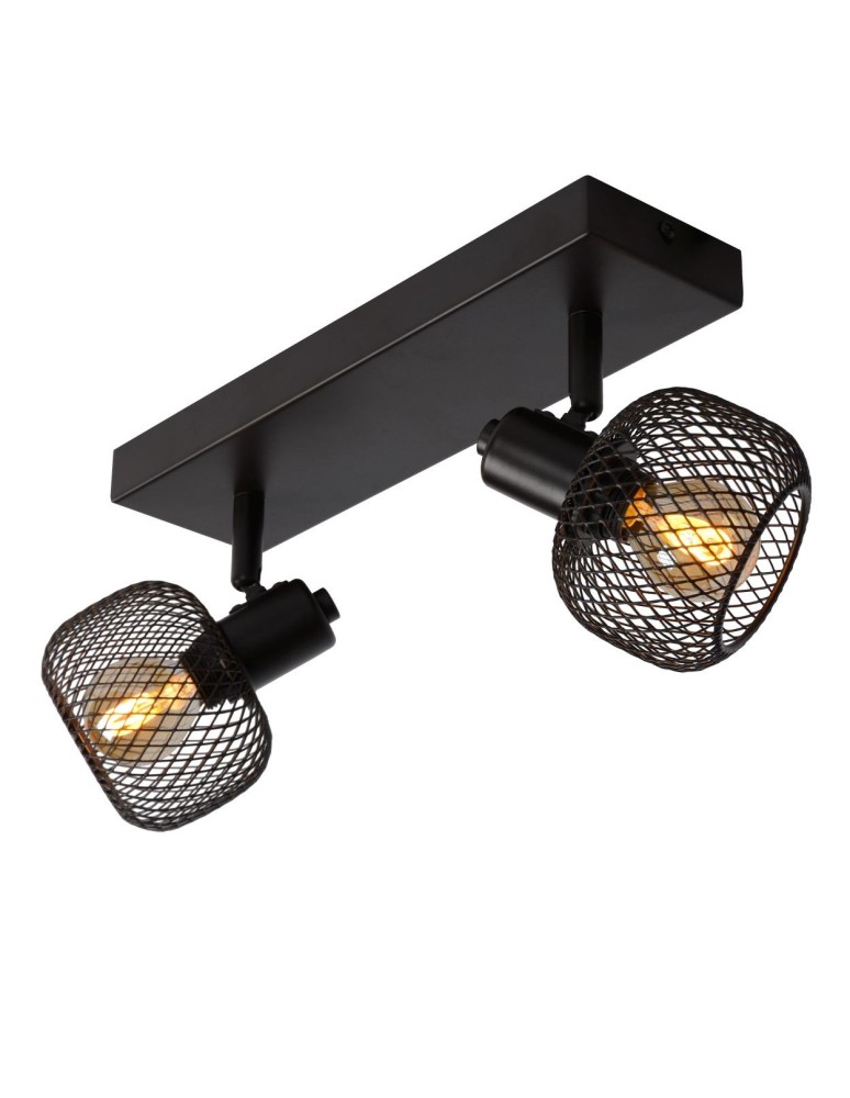 Lucide MAREN Reflektor Sufitowy Czarny 2xE14 Styl Retro 77978/02/30