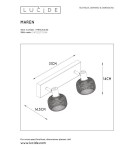 Lampy sufitowe reflektory - Lucide MAREN Reflektor Sufitowy Czarny 2xE14 Styl Retro 77978/02/30 - product 7