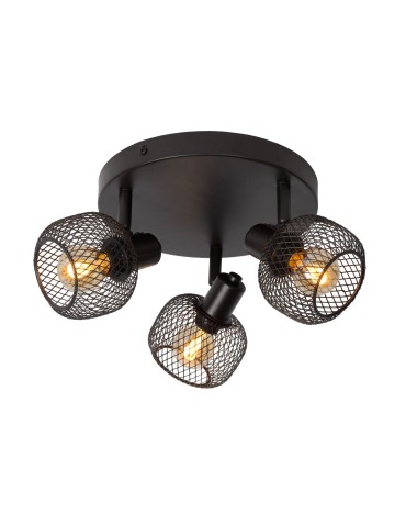 Lucide MAREN Reflektor Sufitowy Czarny 3xE14 Styl Retro 77978/13/30