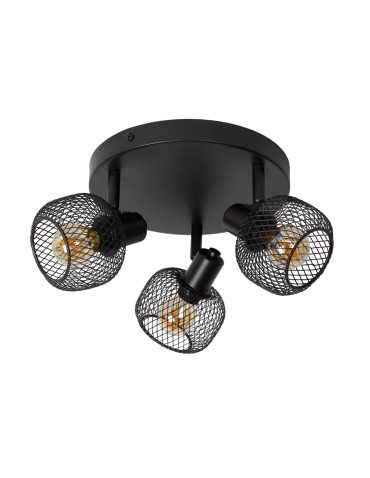 Lucide MAREN Reflektor Sufitowy Czarny 3xE14 Styl Retro 77978/13/30 - produkt 2