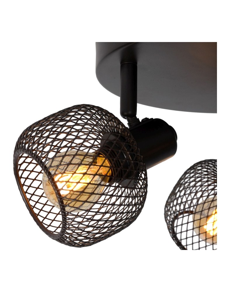 Lucide MAREN Reflektor Sufitowy Czarny 3xE14 Styl Retro 77978/13/30