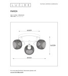 Lampy sufitowe reflektory - Lucide MAREN Reflektor Sufitowy Czarny 3xE14 Styl Retro 77978/13/30 - produkt 6