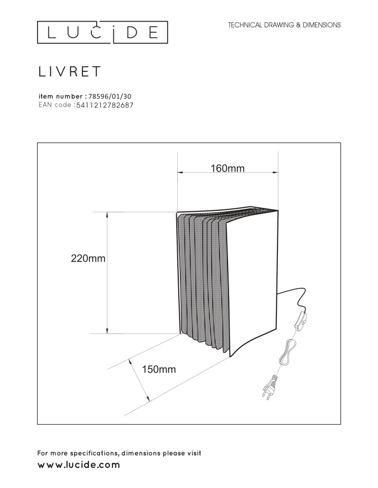 Lucide EXTRAVAGANZA LIVRET Stołowa Czarny 1xE14 Styl Retro 78596/01/30