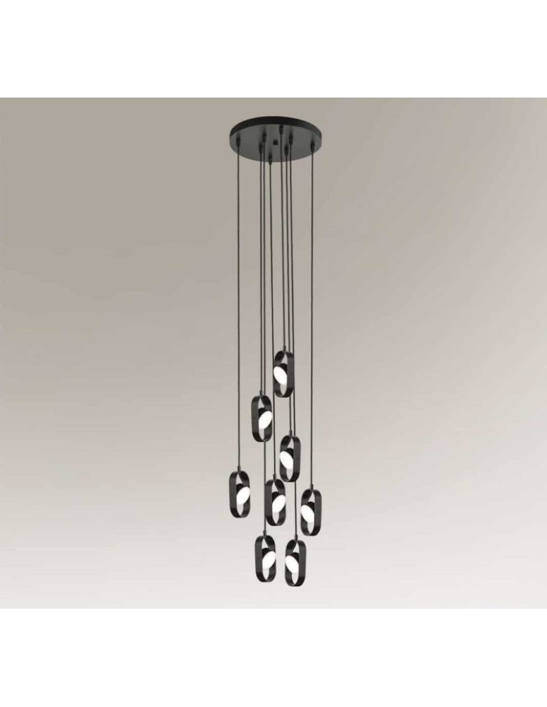 Lampy wiszące LED - Shilo FUROKU 8xLED 600lm CRI90 czarny wisząca 7952 - produkt kolory-swiatla.pl 1