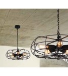 Lampy wiszące - Azzardo FAN PENDANT 5xE27 Wisząca Czarny AZ2532 - produkt 1