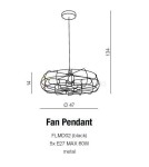 Lampy wiszące - Azzardo FAN PENDANT 5xE27 Wisząca Czarny AZ2532 - produkt 2