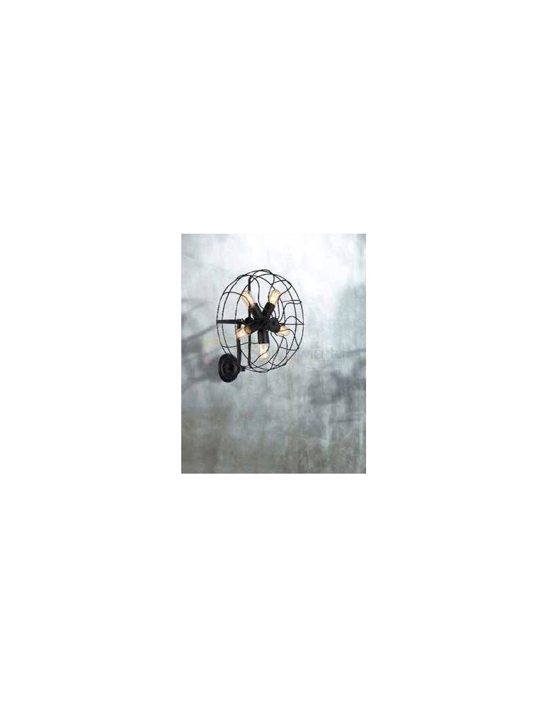 Kinkiety loftowe - industrialne - Azzardo FAN WALL 5xE27 Ścienna Czarny AZ1349 - produkt kolory-swiatla.pl 1