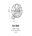 Kinkiety loftowe - industrialne - Azzardo FAN WALL 5xE27 Ścienna Czarny AZ1349 - product 2