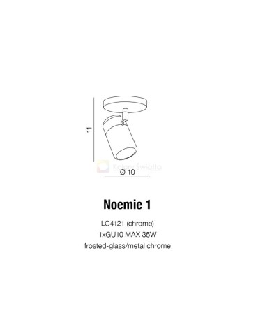 Azzardo NOEMIE 1 1xGU10 Sufitowa i Ścienna Chrom IP44 AZ1310 - produkt 2