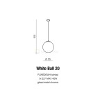 Lampy wiszące - Azzardo WHITE BALL 20 1xE27 Wisząca Biały AZ1325 - product 2