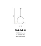 Lampy wiszące - Azzardo WHITE BALL 40 1xE27 Wisząca Biały AZ1328 - product 2