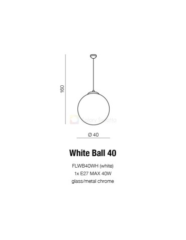 Azzardo WHITE BALL 40 1xE27 Wisząca Biały AZ1328 - produkt 2