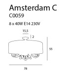 Lampy sufitowe z kryształami - Maxlight Plafon Amsterdam 80 cm C0059 - produkt 4