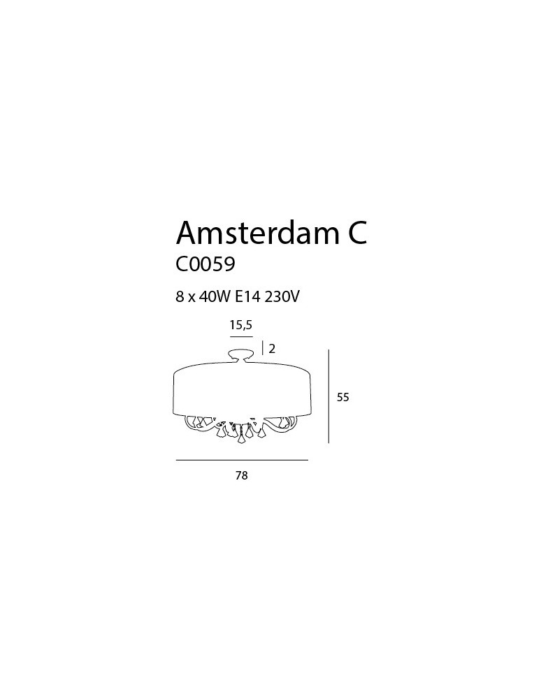 Maxlight Plafon Amsterdam 80 cm C0059