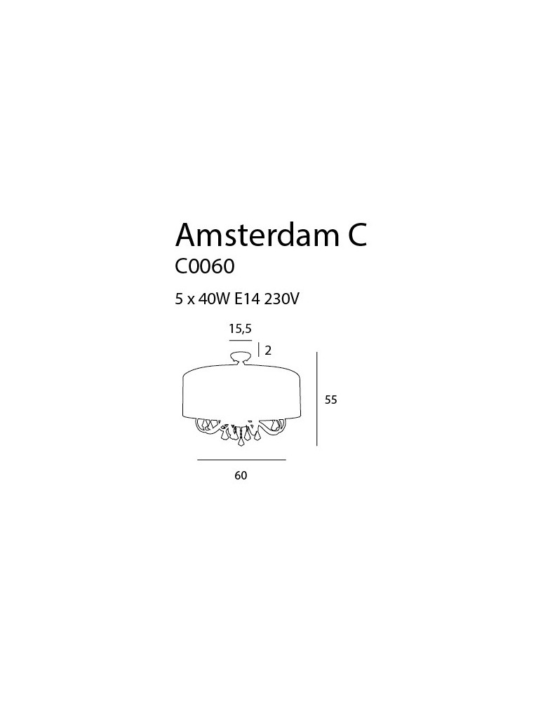 Maxlight Plafon Amsterdam 60 cm C0060