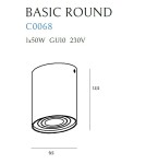 Oprawy sufitowe na wymienne źródło światła - Maxlight Lampa Sufitowa Basic Round Czarna C0068 - produkt 4