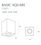 Oprawy sufitowe na wymienne źródło światła - Maxlight Lampa Sufitowa Basic Square Black C0071 - produkt 4