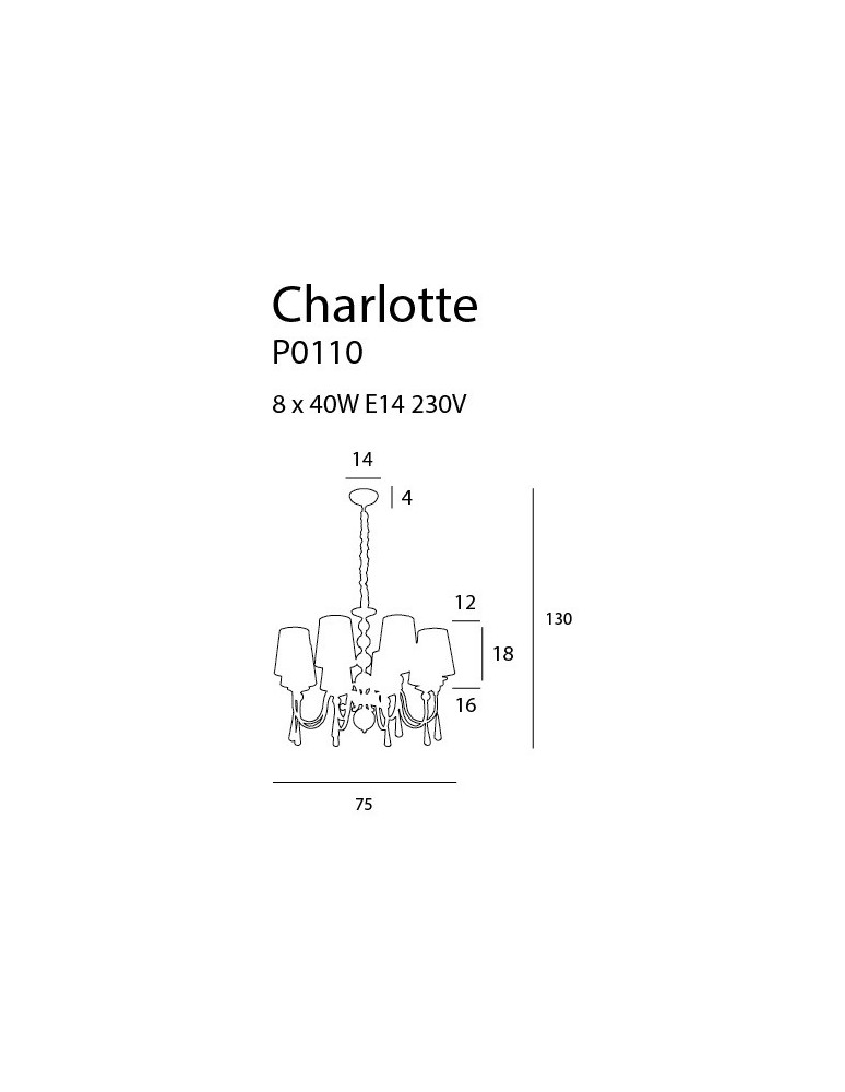 Maxlight Lampa Wisząca Charlotte 75 cm P0110