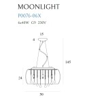 Lampy wiszące glamour - Maxlight Moonlight Wisząca Duża P0076-06X - product 4