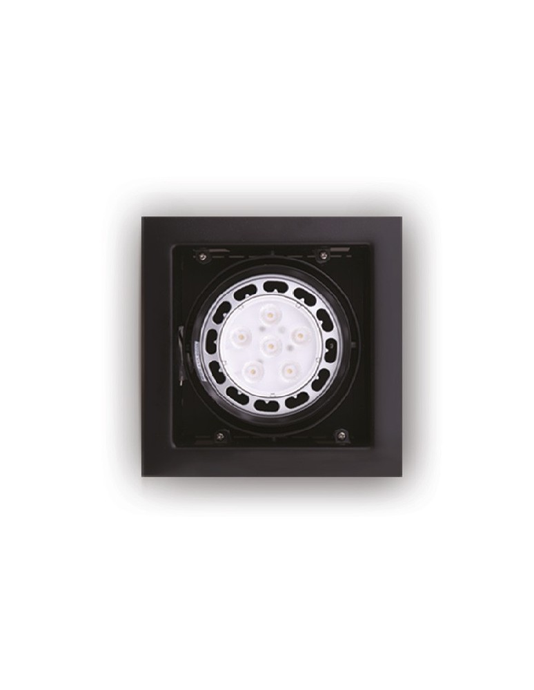 Lampy podtynkowe kwadratowe - Maxlight Oprawa Wpustowa Matrix I Czarna Ar111 GU10 230V H0048 - produkt kolory-swiatla.pl 1
