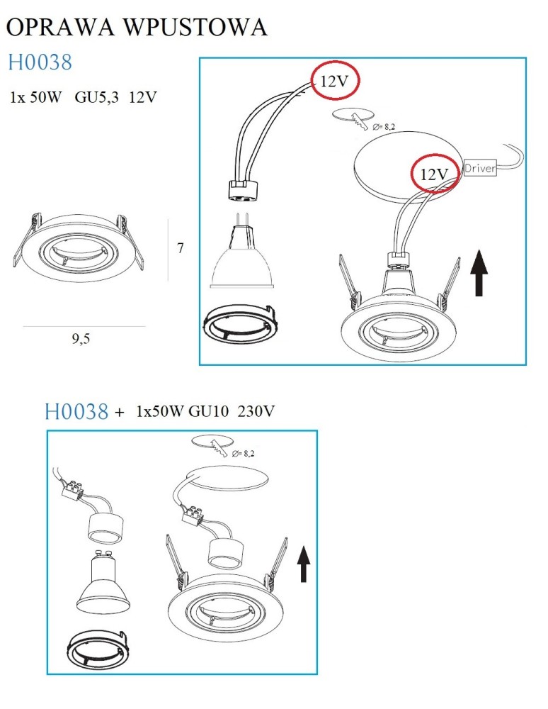 Maxlight Oprawa Wpustowa Fine Okrągła Chrom H0038