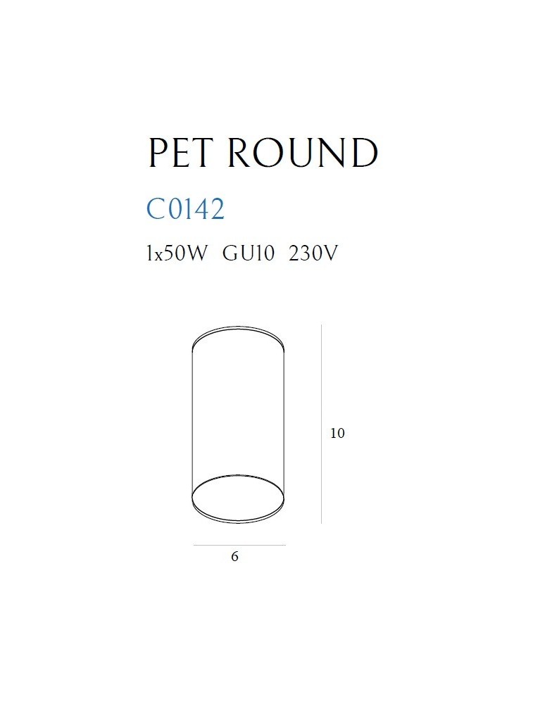 Oprawy sufitowe na wymienne źródło światła - Maxlight Lampa Sufitowa Pet Round New Czarny C0142 - product kolory-swiatla.pl 2