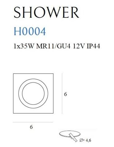 Maxlight Oprawa Wpustowa Shower IP54 H0004 - produkt 2