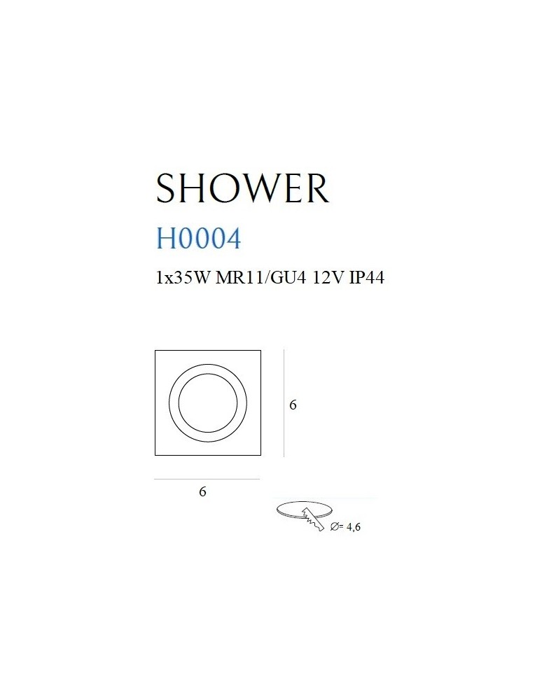 Lampy podtynkowe hermetyczne - Maxlight Oprawa Wpustowa Shower IP54 H0004 - product kolory-swiatla.pl 2