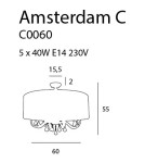 Lampy sufitowe z kryształami - Maxlight Plafon Amsterdam 60 cm C0060 - produkt 11