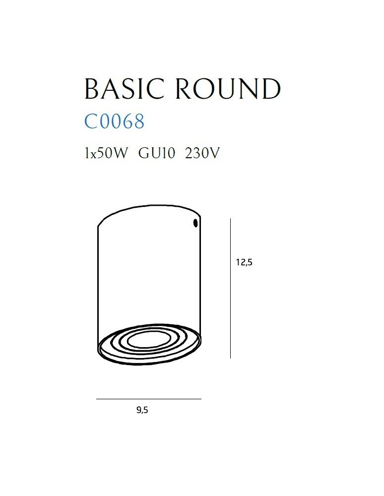 Maxlight Lampa Sufitowa Basic Round Czarna C0068
