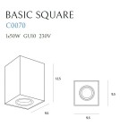 Oprawy sufitowe na wymienne źródło światła - Maxlight Lampa Sufitowa Basic Square Biała C0070 - produkt 11