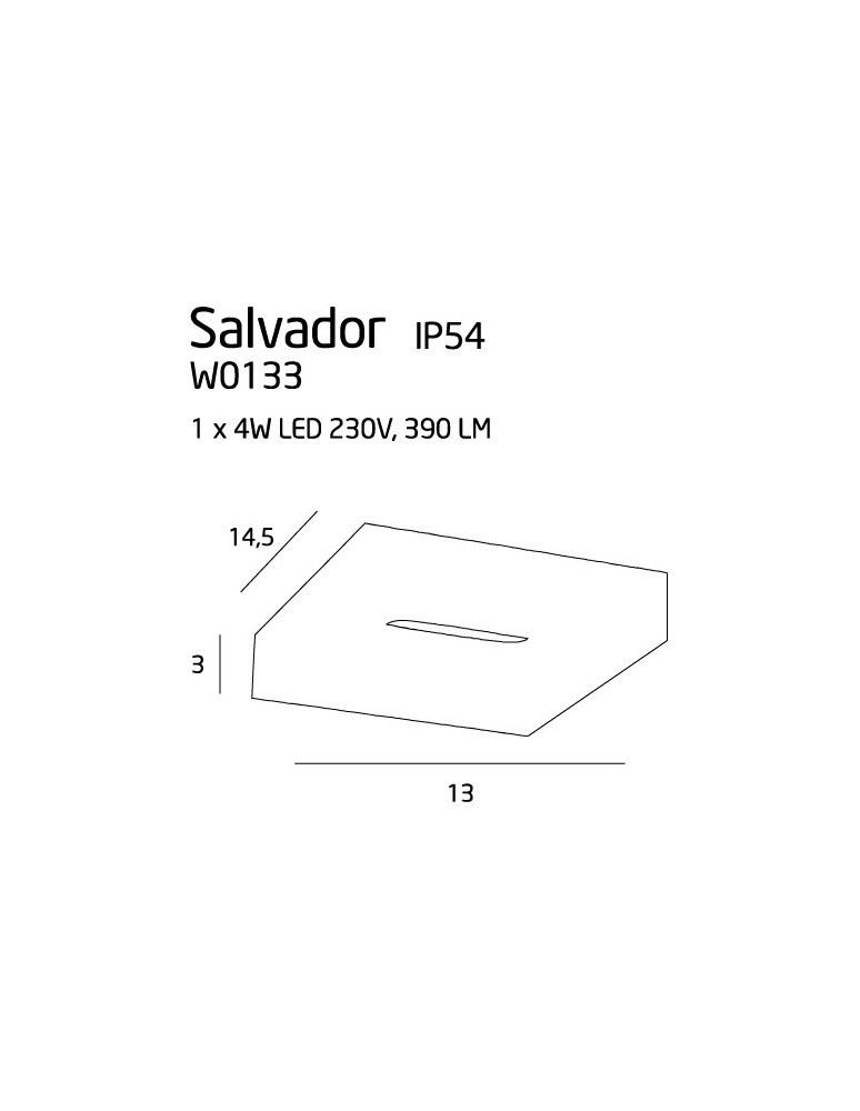 Kinkiety - Maxlight SALVADOR IP54 W0133 Kinkiet - produkt kolory-swiatla.pl 4