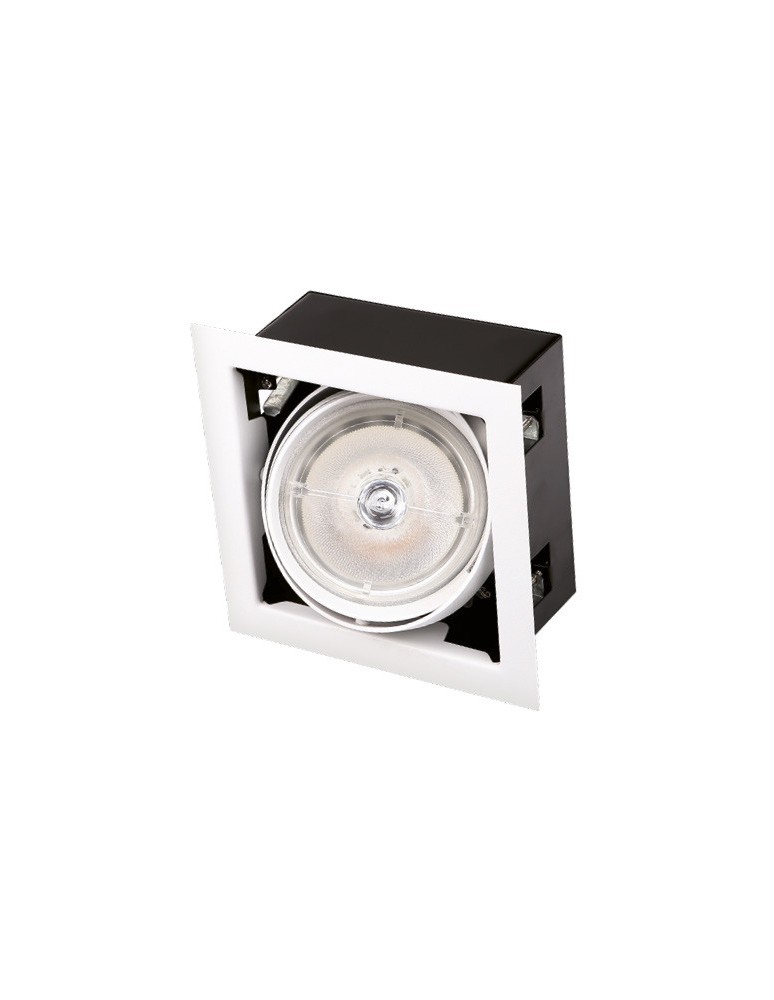 Lampy podtynkowe kwadratowe - Maxlight Oprawa Wpustowa Matrix I Biała Ar111 GU10 230V H0059 - produkt kolory-swiatla.pl 1