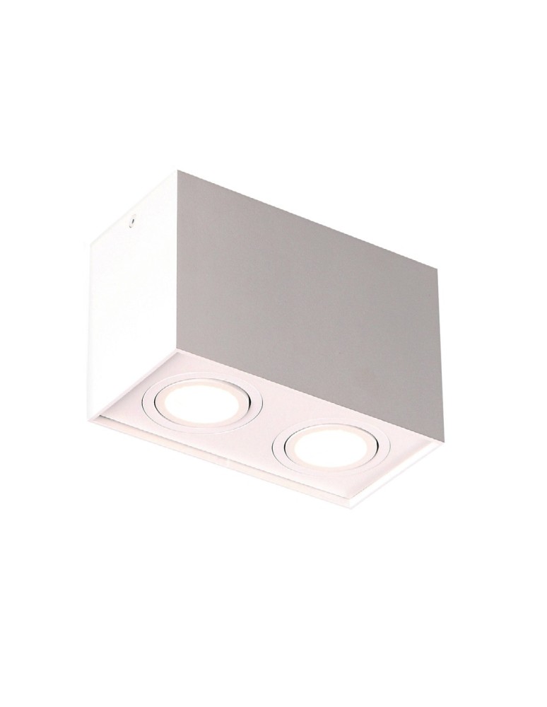 Maxlight Lampa Sufitowa Basic Square Biała Podwójna C0088