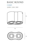 Oprawy sufitowe na wymienne źródło światła - Maxlight Lampa Sufitowa Basic Round Biała Podwójna C0085 - produkt 3