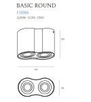 Oprawy sufitowe na wymienne źródło światła - Maxlight Lampa Sufitowa Basic Round Czarna Podwójna C0086 - product 4