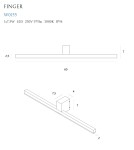 Kinkiety łazienkowe - Maxlight Kinkiet Finger 60 cm Biały IP54 W0155 - produkt 4