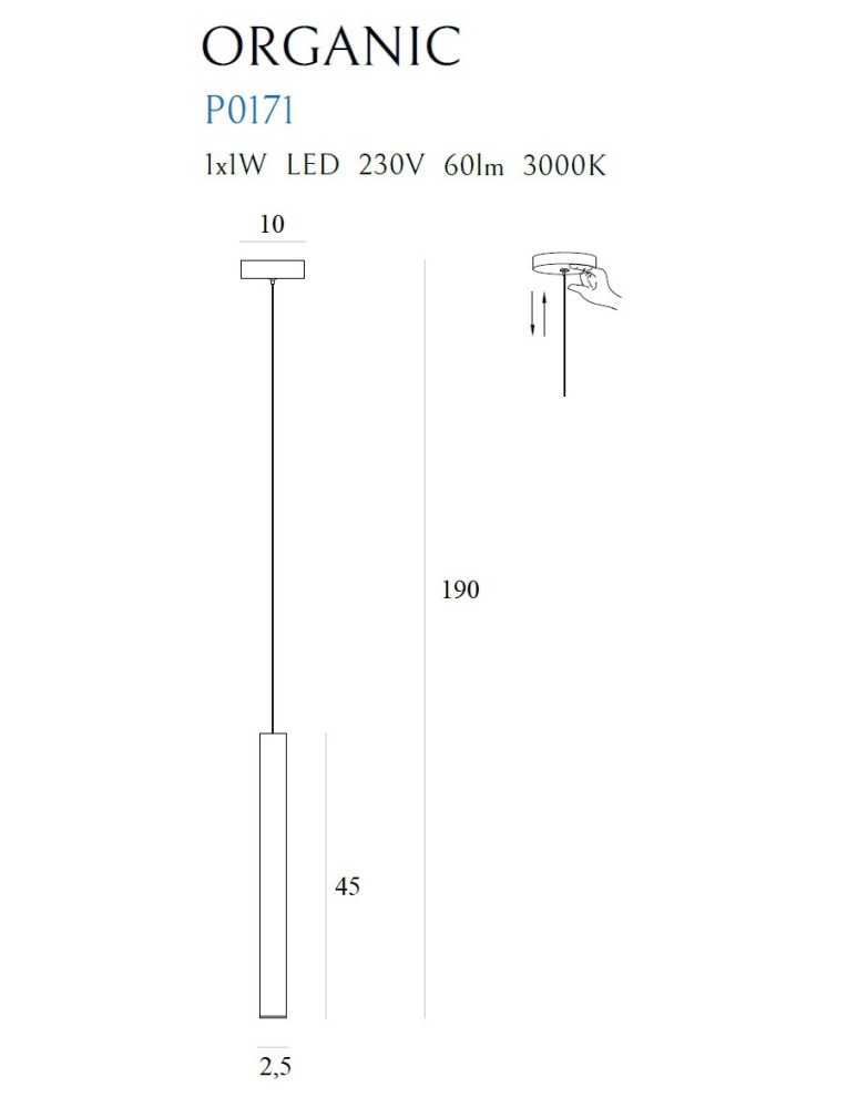 Maxlight Lampa Wisząca Organic I Miedź P0171