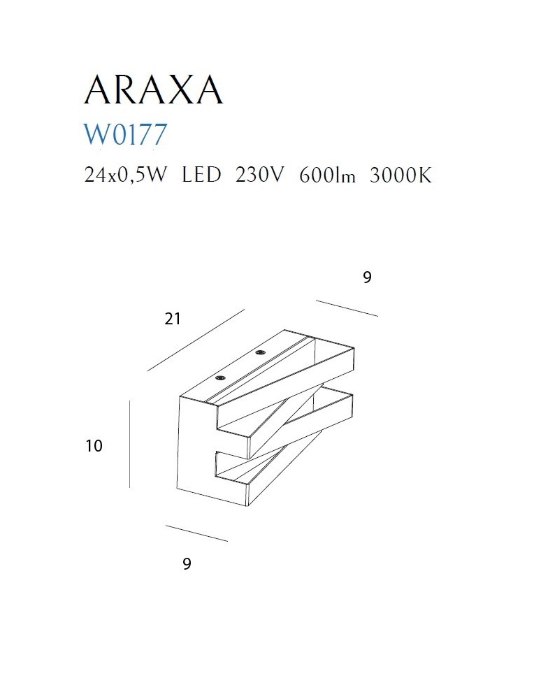 Kinkiety nowoczesne - Maxlight Kinkiet Araxa Biały W0177 - product kolory-swiatla.pl 4
