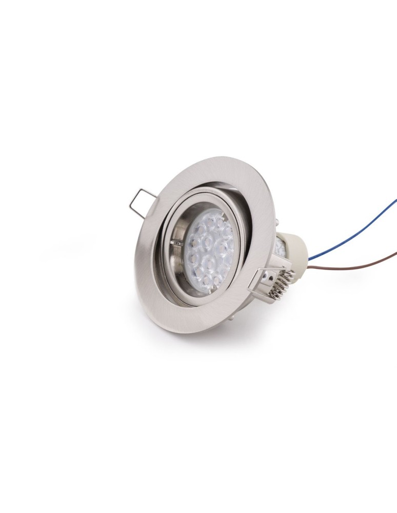 Lampy podtynkowe - oczka - Maxlight Oprawa Wpustowa Fine Okrągła Metal Szczotkowany H0037 - produkt kolory-swiatla.pl 2